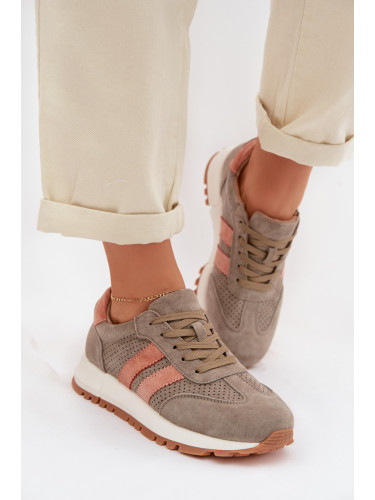 Дамски маратонки, изработени от естествена велурена кожа