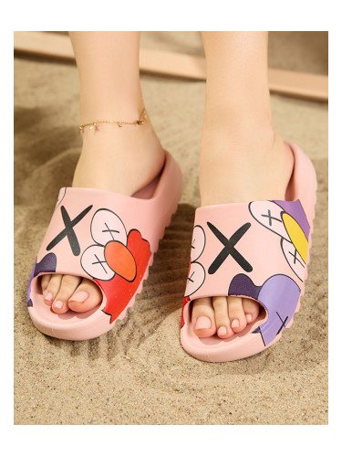 Розови дамски чехли Resti Elmino