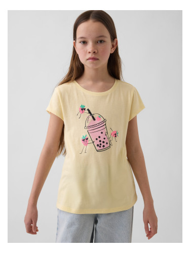 Детска тениска с щампа GAP за момичета