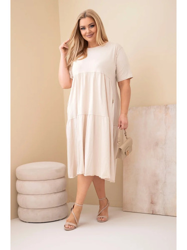 Дамска рокля с големи размери от памук Kesi Włoski с волани