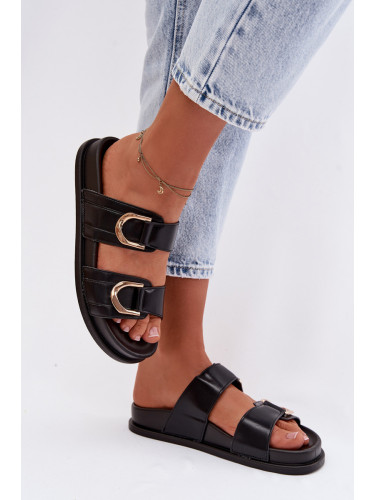 Дамски черни джапанки с презрамки Rosinessa