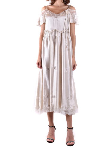 Копринена рокля Twinset с къси ръкави