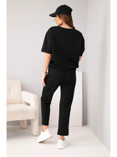 Дамски комплект от вискоза Kesi Włoski, цвят масло и черно