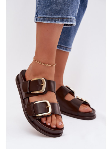 Дамски джапанки от еко кожа с катарами