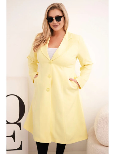 Палто Kesi Włoski Plus Size с копчета и яка, жълто