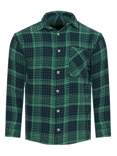 Бомбер яке в зелено и синьо каре