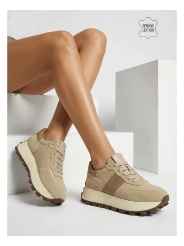 Дамски спортни маратонки от естествена кожа