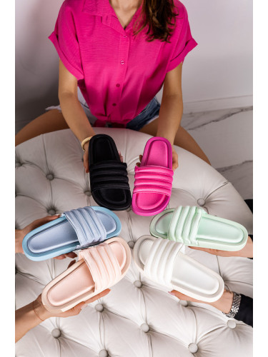 Дамски раирани джапанки в синьо