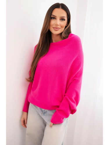 Асиметричен дамски пуловер с ръкави тип „прилеп“