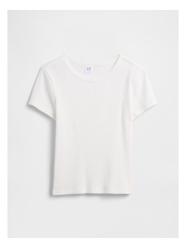 Детска оребрена тениска GAP - за момичета