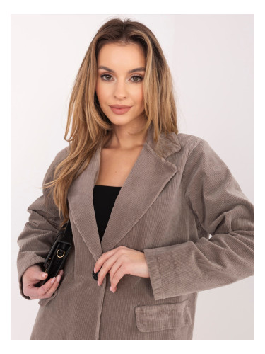 Кадифено яке RUE PARIS, тъмнобежово