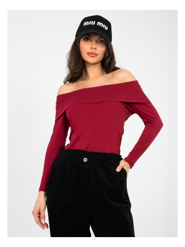 Едноцветна бордо блуза