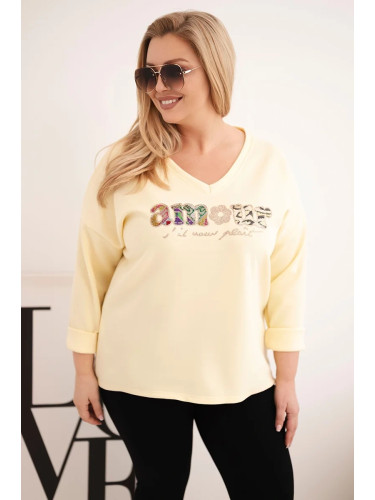 Дамски суитшърт с големи размери и щампа Kesi Włoski