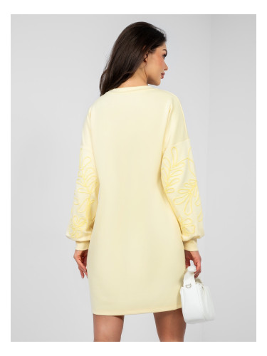 Пастелно жълта рокля с бродерия RUE PARIS