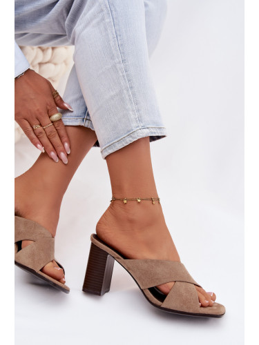 Дамски чехли Denessa с блоков ток