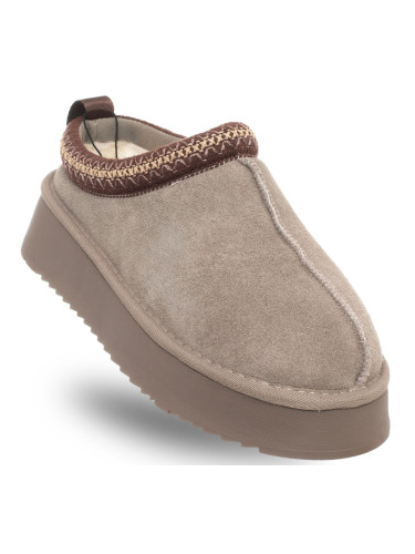 Пантофи SOLO SOPRANI COUTURE с косъм, бежови