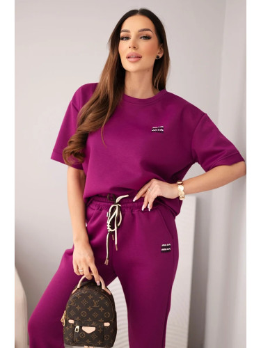 Дамски комплект от вискоза Kesi в тъмно лилаво