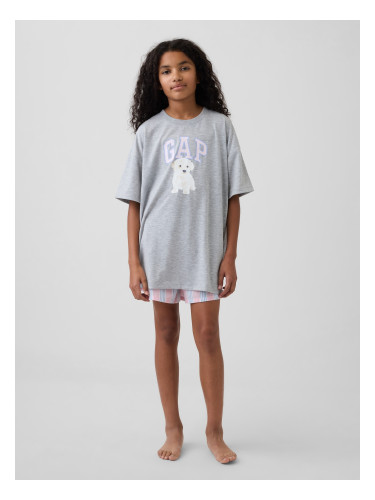 Голям пижамен топ GAP за момичета с лого