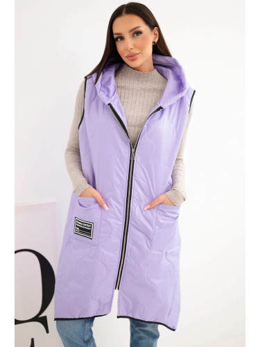 Дамски ватиран елек с качулка, големи размери Kesi Vlaska