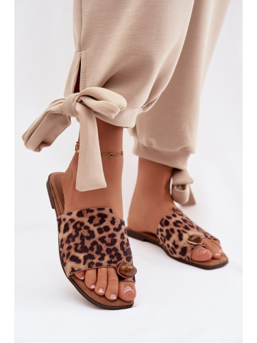 Дамски чехли с леопардов принт