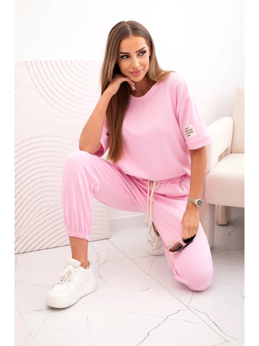 Дамски комплект от вискоза Kesi Włoski в захарно розово