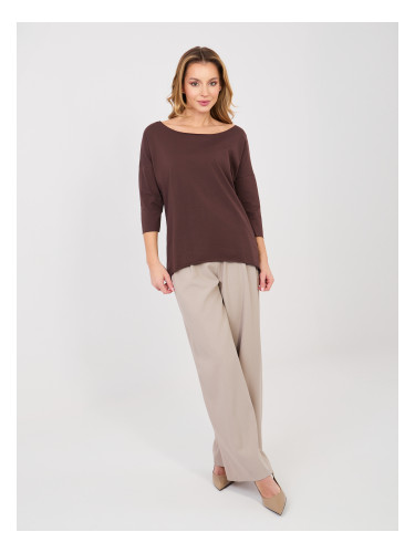 Тъмнокафява дамска блуза RUE PARIS