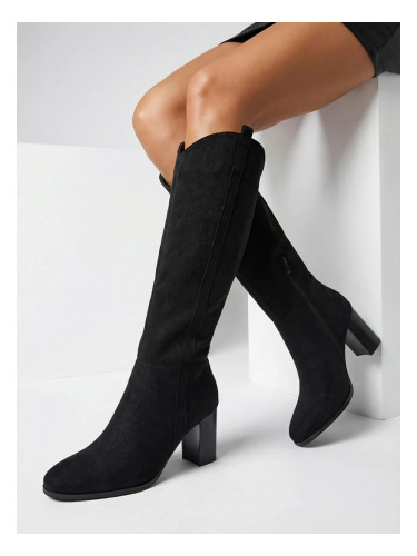 Дамски каубойски ботуши от еко велур