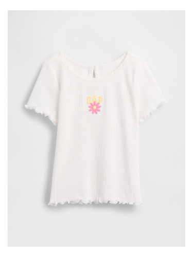 Тениска с оребрено лого GAP за момичета