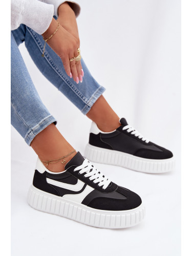 Дамски маратонки на платформа от ековелур