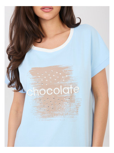 Светлосиня блуза с пайети