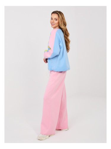 Комплект от розово и синьо трико с надпис