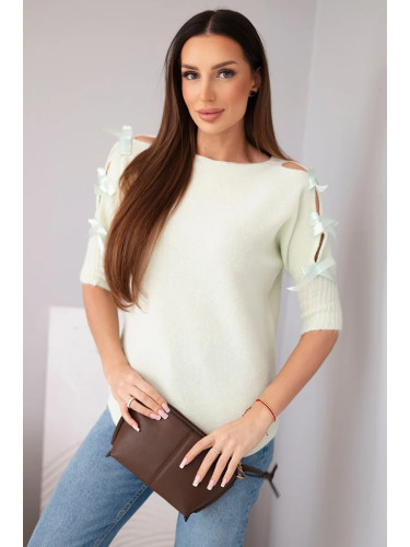 Дамски пуловер Kesi с декоративни панделки