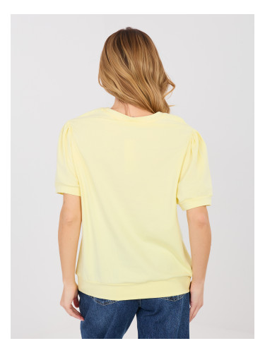 Пастелно жълта дамска блуза