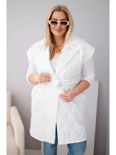 Бяла жилетка Kesi Włoski Плюс размер