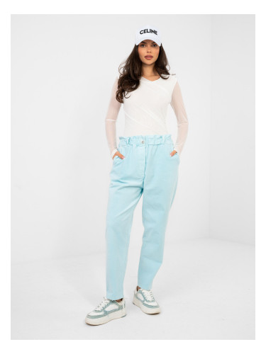 Пастелно сини структурирани панталони