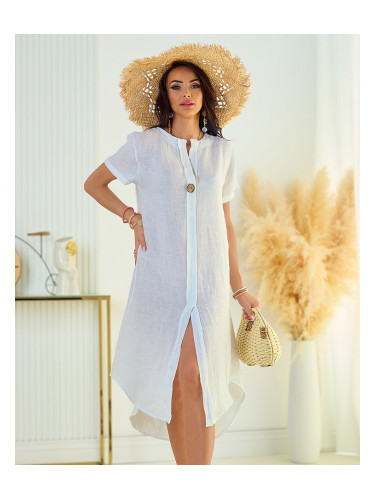 Дамска ленена рокля с голям размер