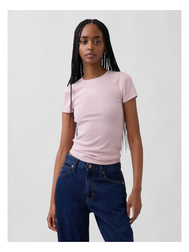 Дамска тениска с оребрено лого GAP