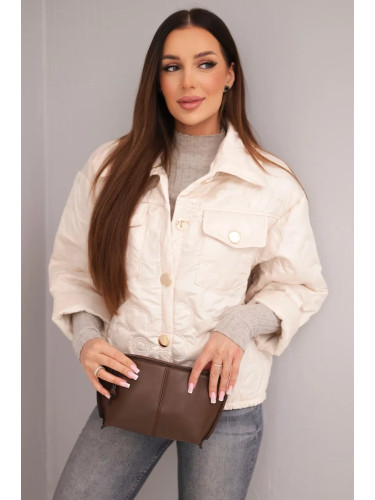 Дамско ватирано яке с флорален мотив