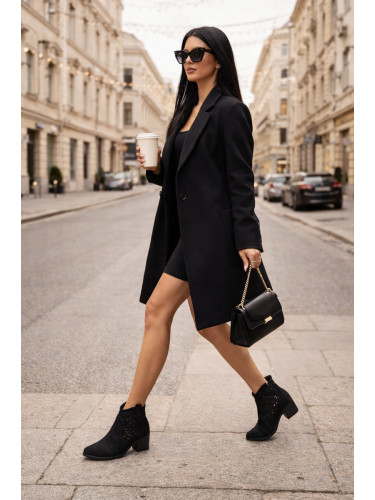 S. BARSKI Дамски перфорирани каубойски ботуши с токчета