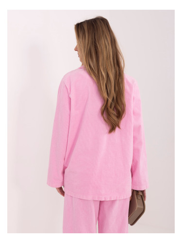 Пастелно розово кадифено яке с голям размер