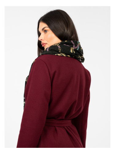 Черен дамски шал с щампа