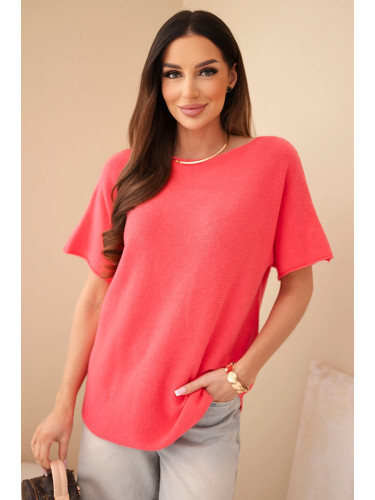 Дамски пуловер с къс ръкав