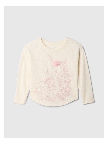 Памучна тениска GAP Baby - за момичета