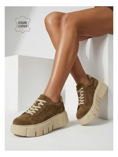 Дамски каубойски ботуши от еко велур