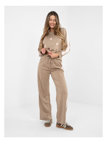 Комплект Rue Paris в тъмнобежов цвят