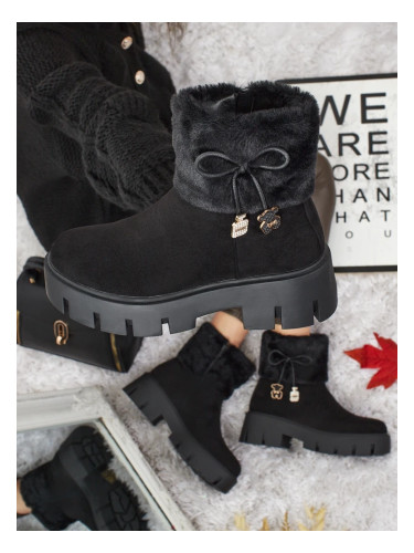 Дамски боти Resti, изработени от ековелур с косъм