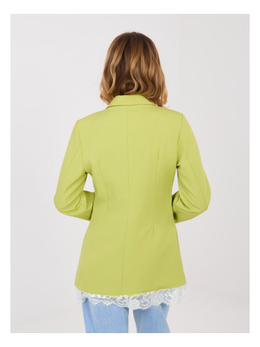 Лаймово яке с дантела