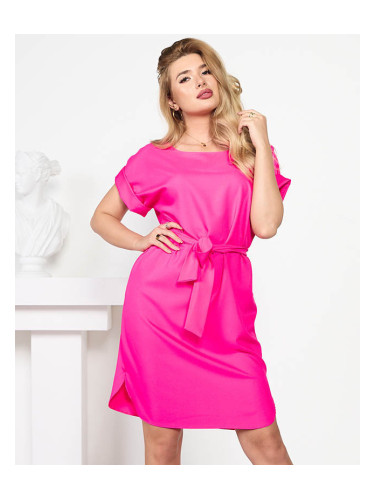 Лятна рокля Resti Fuchsia с връзки и къси ръкави