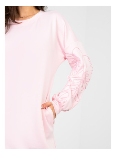 Пастелно розова рокля с суитшърт