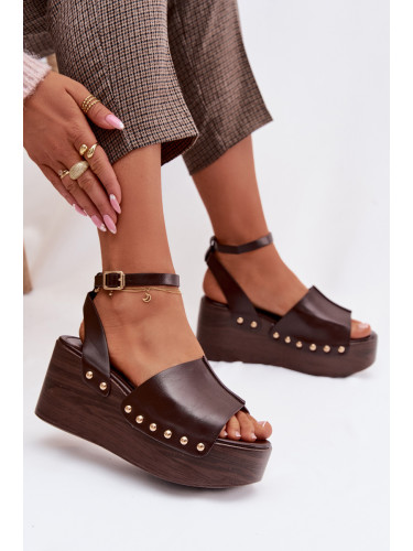 Дамски сандали на платформа с катарами